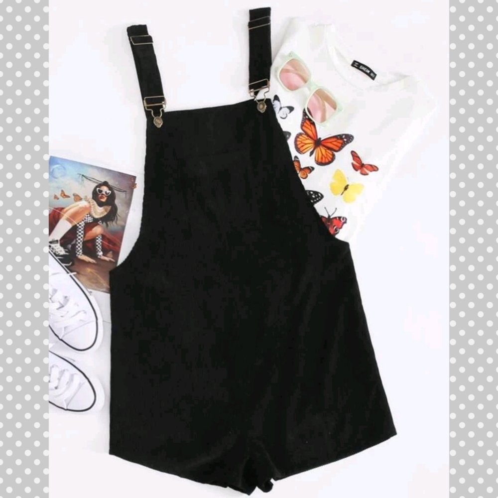 SHEIN Corduroy Shorts Overalls